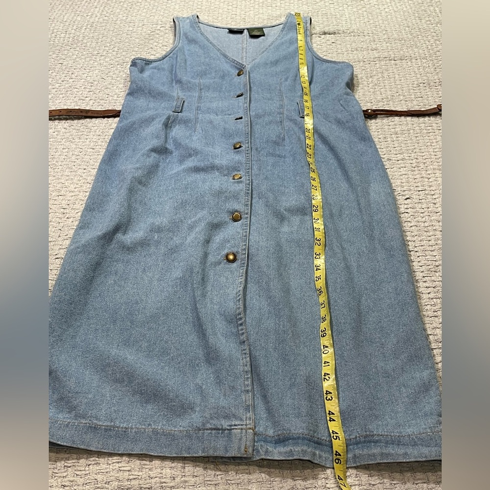 Vintage Chambray Button-Front Midi Dress with Belt - Picture 11 of 14